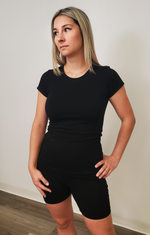 Women’s Basic Black Bamboo T-shirt - SALT Leisure Wear