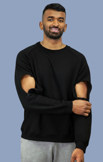 Resilient Bamboo men's crew neck sweatshirt by SALT Leisure Wear featuring arm pockets for easy access, in a comfortable fit.