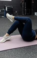 Women's bamboo fleece joggers by SALT Leisure Wear showing soft, cozy fabric and relaxed fit in a casual outdoor setting.