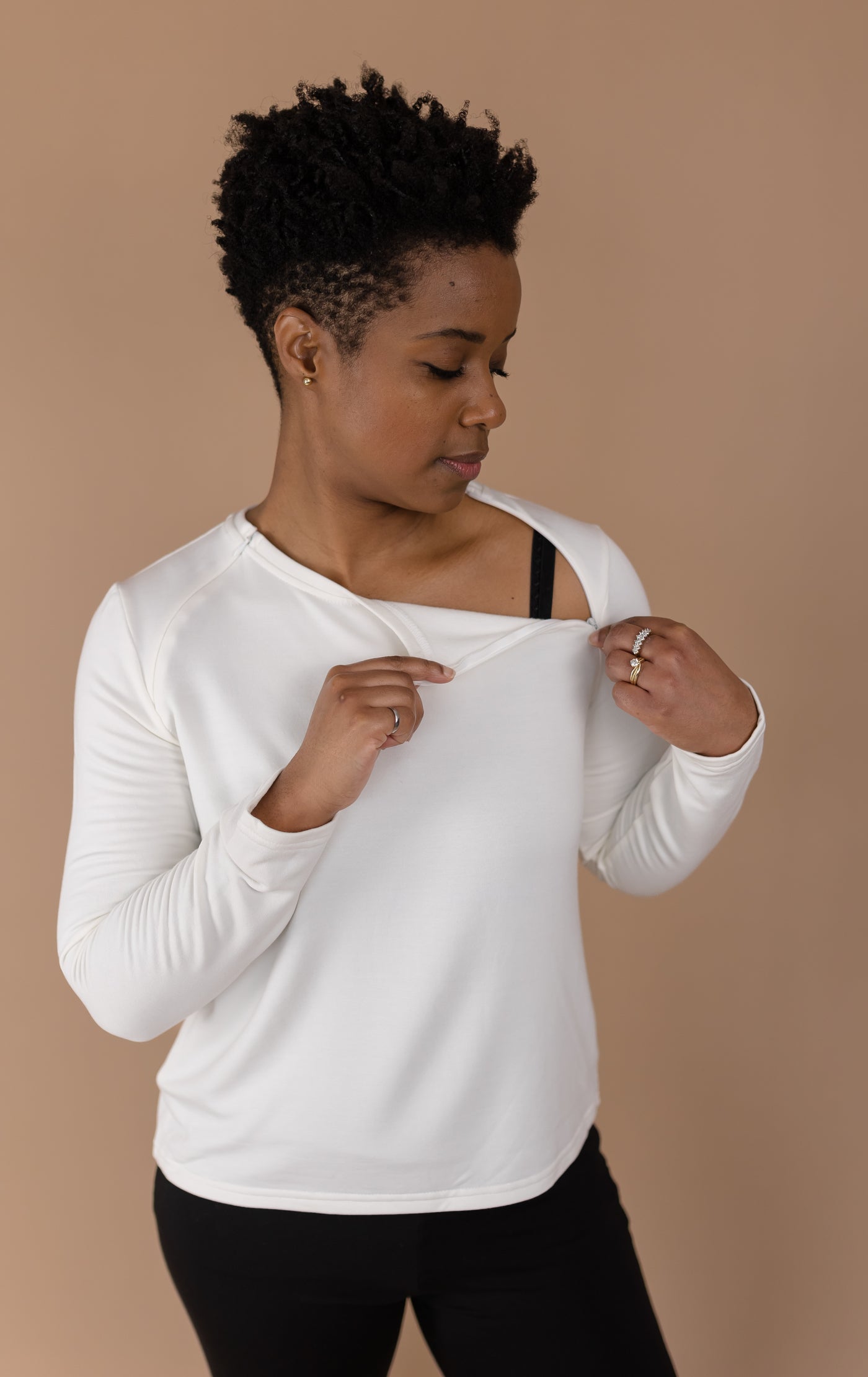 Resilient Women’s Ivory Long Sleeve Top (CHEST PICC/PORT for EASY ACCESS)