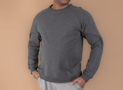 Resilient Men’s Bamboo Charcoal Crew Neck Sweatshirt (ARM PICCs for EASY ACCESS)