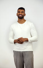 Men’s Bamboo Ivory Long Sleeve Top - SALT Leisure Wear