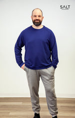 Men’s Bamboo Flight Blue Crew Neck Sweatshirt - SALT Leisure Wear