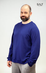 Men’s Bamboo Flight Blue Crew Neck Sweatshirt - SALT Leisure Wear
