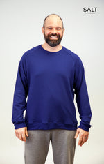 Men’s Bamboo Flight Blue Crew Neck Sweatshirt - SALT Leisure Wear