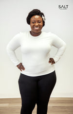 Women’s Bamboo Ivory Long Sleeve Top - SALT Leisure Wear